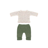Sweater & Green Pants Set - 12" Knit Doll Outfit