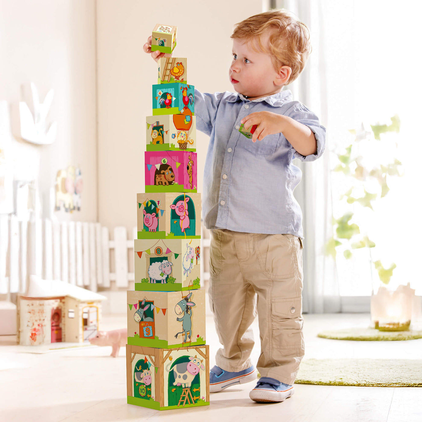 On the Farm Cardboard Stacking & Nesting Cubes