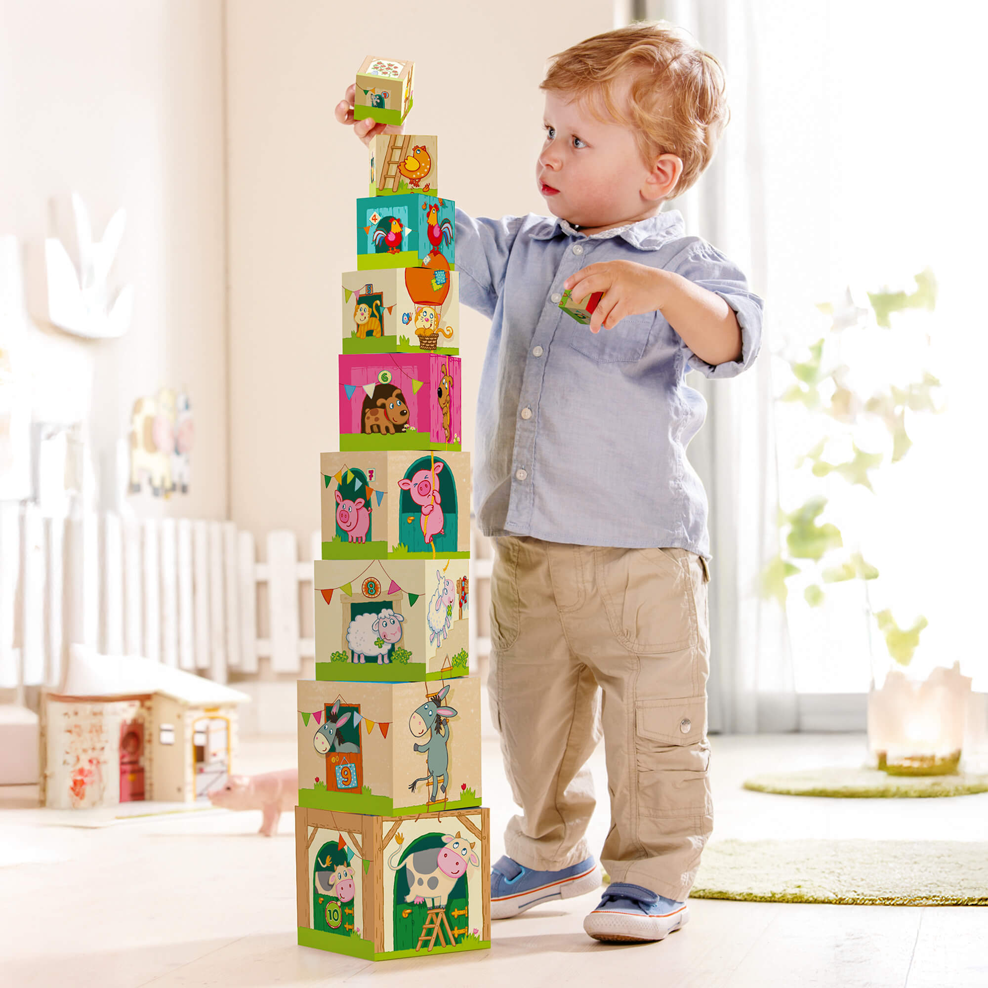 On the Farm Cardboard Stacking & Nesting Cubes